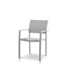 Dining Arm Chair Kessler Silver Frame / Cloud Gray Sling
